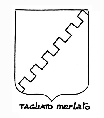 Imagem do termo heráldico: Tagliato merlato